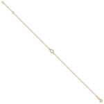 14K Textured and Polished Open Heart Plus Extender - Total Anklet - Image 2