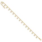 14k Polished and Textured Dangle Stars Plus Star Dangle Extender - Total Anklet - Image 7