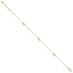 14k Polished Diamond-cut Triple Puffed Hearts Plus Extender - Total Anklet - Image 2