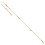 14k Polished Diamond-cut Triple Puffed Hearts Plus Extender - Total Anklet - Image 4