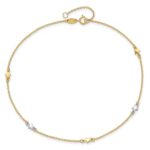 14K Two-Tone Polished Stars 5-Station Plus Extender - Total Anklet - Image 5