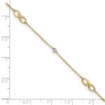 14K Two-Tone Diamond-cut Beads and Infinity Plus Extender - Total Anklet - Image 4