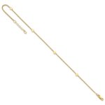 14K Polished Hearts 4-Station Plus Extender - Total Anklet - Image 7