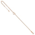 14k Rose Gold Double Strand Chain Twisted Heart Plus Extender - Total Anklet - Image 7