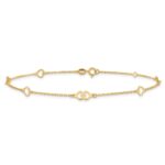 14K Polished Heart Links and Chain Plus Extender - Total Anklet - Image 3