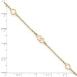 14K Polished Heart Links and Chain Plus Extender - Total Anklet - Image 4