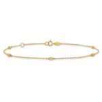 14K Bezel-set CZ 5-Station Plus Extender - Total Anklet - Image 3