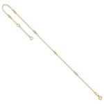 14K Bezel-set CZ 5-Station Plus Extender - Total Anklet - Image 7