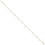 14K Polished Dangle Crosses and Circles Plus 2 in Extender - Total Anklet - Image 2