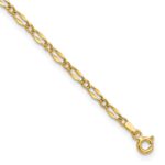 14K Polished Fancy Link Chain Plus Extender - Total Anklet