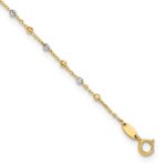 14K Two-tone Diamond-cut Bead Plus Extender - Total Anklet