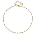14K Two-tone Diamond-cut Bead Plus Extender - Total Anklet - Image 4