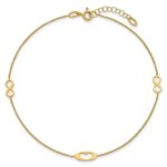 14k Polished Infinity and Heart Anklet with Extender - Total Anklet - Image 4