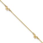 14k Polished Bows 4-station Plus Extender - Total Anklet