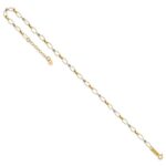 14k Two-tone Twisted Links and Mirror Beads Plus Extender - Total Anklet - Image 5
