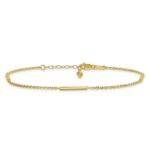 14k Cable Chain and Bar 3-Station Plus Extender - Total Anklet - Image 3