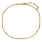 14k Cable Chain and Bar 3-Station Plus Extender - Total Anklet - Image 4