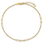 14k Polished Paper Clip and Cable Link Plus Extender - Total Anklet - Image 4