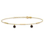 14K Polished Round Onyx Dangles and Bars Plus Extender - Total Anklet - Image 3