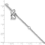 14k White Gold Cable Chain with Puffed Heart and Key Dangle Plus Extender - Total Anklet - Image 4