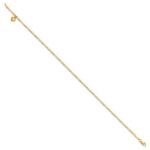 14k Figaro Link Chain with Dangling Puffed Heart Anklet - Image 2