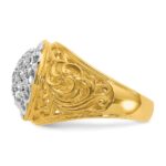 IBGoodman 14k Two-tone Men's Polished Filigree Round Cluster Ring Mounting - Image 5
