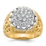IBGoodman 14k Two-Tone 1 carat Lab Grown Diamond VS/SI+ G+ Complete Men's Cluster Ring