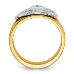 IBGoodman 10k Two-tone Men's Polished and Textured with Blue and Black Enamel Diamond Blue Lodge Master Masonic Ring - Image 2