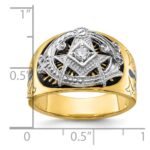 IBGoodman 10k Two-tone Men's Polished and Textured Blue Lodge Master Masonic Ring Mounting - Image 8