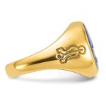 IBGoodman 14k Men's Polished and Grooved with Lab Created Sapphire Blue Lodge Master Masonic Ring - Image 7