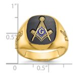 IBGoodman 14k Men's Polished and Grooved with Onyx Blue Lodge Master Masonic Ring - Image 8