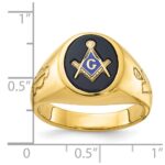 IBGoodman 10k Men's Polished and Grooved with Oval Onyx Blue Lodge Master Masonic Ring - Image 8