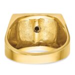 IBGoodman 14k Two-tone Men's Polished and Textured with Blue Enamel Blue Lodge Master Masonic Ring - Image 6