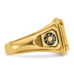 IBGoodman 10k Men's Polished and Textured with Multi-color Enamel Knights Templar Masonic Ring - Image 7