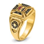IBGoodman 14k Men's Polished and Textured with Multi-color Enamel Knights Templar Masonic Ring - Image 6