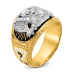 IBGoodman 14k Two-tone Men's Polished and Textured with Multi-color Enamel and Diamond 32nd Degree Scottish Rite Masonic Ring - Image 8