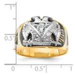IBGoodman 14k Two-tone Men's Polished and Textured 32nd Degree Scottish Rite Masonic Ring Mounting - Image 8
