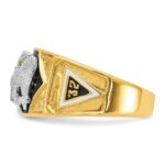 IBGoodman 14k Two-tone Men's Polished and Textured 32nd Degree Scottish Rite Masonic Ring Mounting - Image 3
