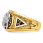 IBGoodman 10k Two-tone Men's Polished and Textured with Black and White Enameled and Diamond 32nd Degree Scottish Rite Masonic Ring - Image 4