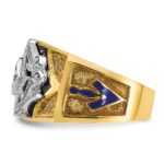 IBGoodman 14k Two-tone Men's Polished and Textured Blue Lodge Master Masonic Ring Mounting - Image 5