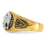 IBGoodman 14k Two-tone Men's Polished and Textured 32nd Degree Scottish Rite Masonic Ring Mounting - Image 3