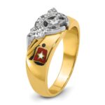IBGoodman 14k Two-tone Men's Polished with Multi-color Enamel and Diamond Masonic Shriner's Ring - Image 6