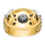 IBGoodman 10k Two-tone Men's Polished and Textured Double Eagle Masonic Shriner's Ring Mounting - Image 5