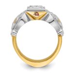 IBGoodman 14k Two-tone Men's Polished and Textured Masonic Shriner's Ring Mounting - Image 2