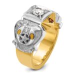 IBGoodman 14k Two-tone Men's Polished and Textured with Multi-color Enamel and Diamond Masonic Shriner's Ring - Image 6
