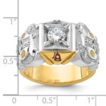 IBGoodman 14k Two-tone Men's Polished and Textured Masonic Shriner's Ring Mounting - Image 8
