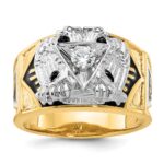 IBGoodman 14k Two-tone Men's Polished and Textured 32nd Degree Scottish Rite Masonic Ring Mounting
