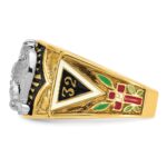IBGoodman 14k Two-tone Men's Polished and Textured 32nd Degree Scottish Rite Masonic Ring Mounting - Image 5