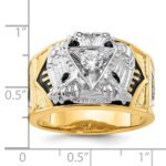 IBGoodman 14k Two-tone Men's Polished and Textured 32nd Degree Scottish Rite Masonic Ring Mounting - Image 3