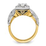 IBGoodman 14k Two-tone Men's Polished and Textured Double Eagle Masonic Shriner's Ring Mounting - Image 2